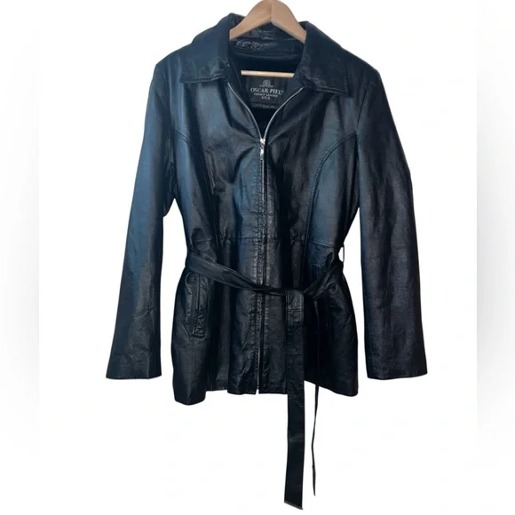 Genuine Leather Women’s Coat Oscar Piel Perfect Leather USA Mob Wife - Picture 1 of 11